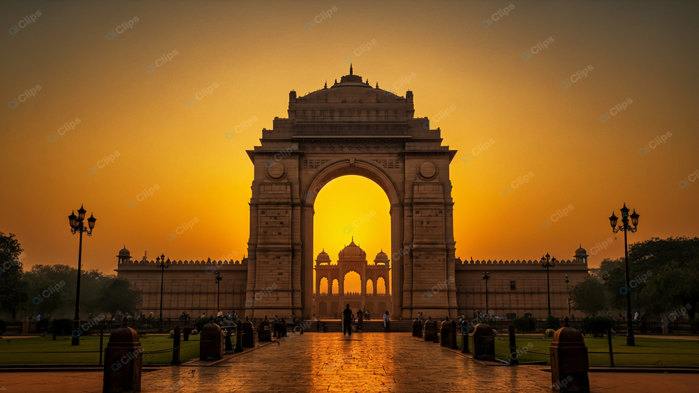 Sunset at India Gate Monument