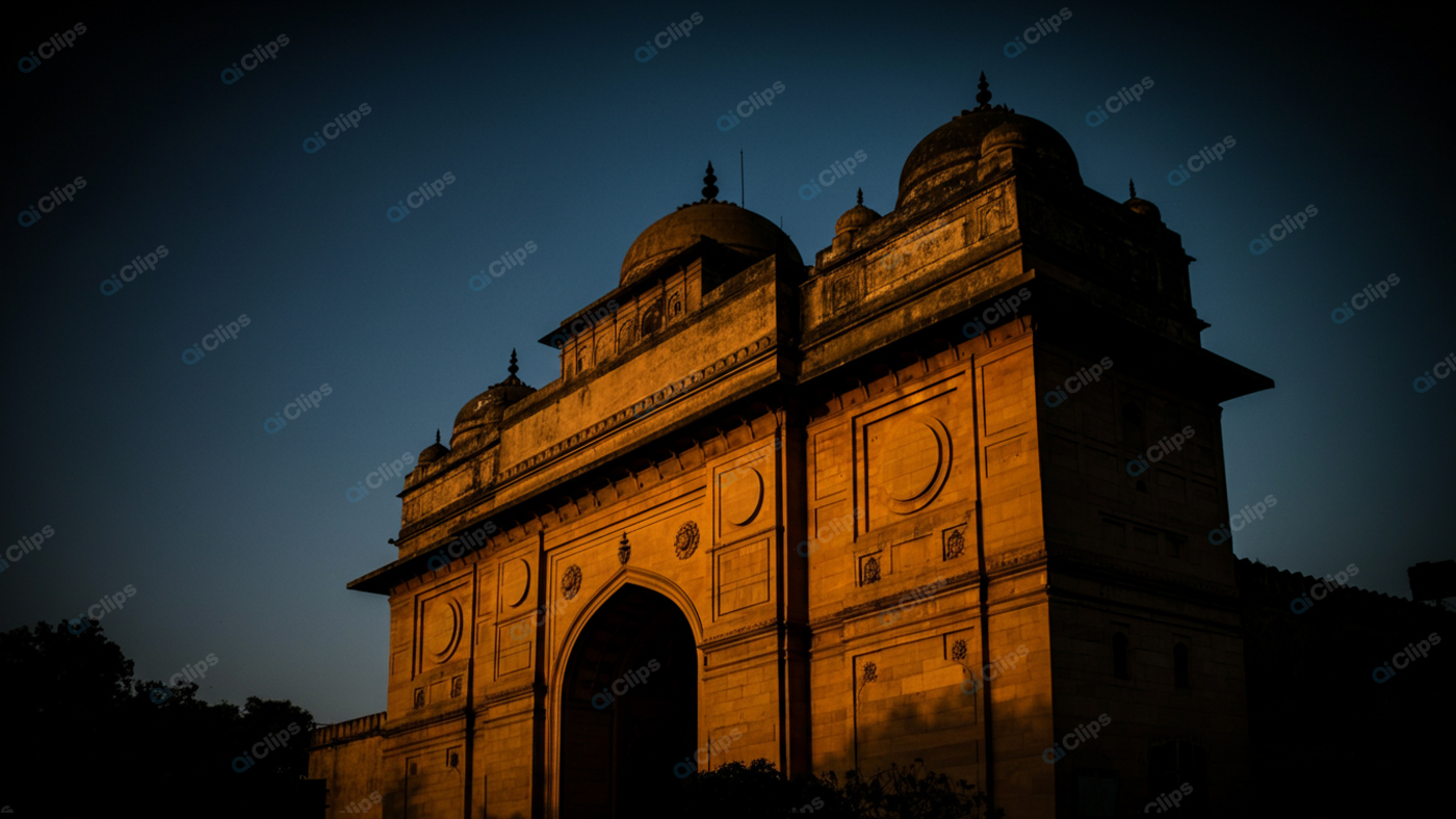 Historic Monument in Golden Sunlight