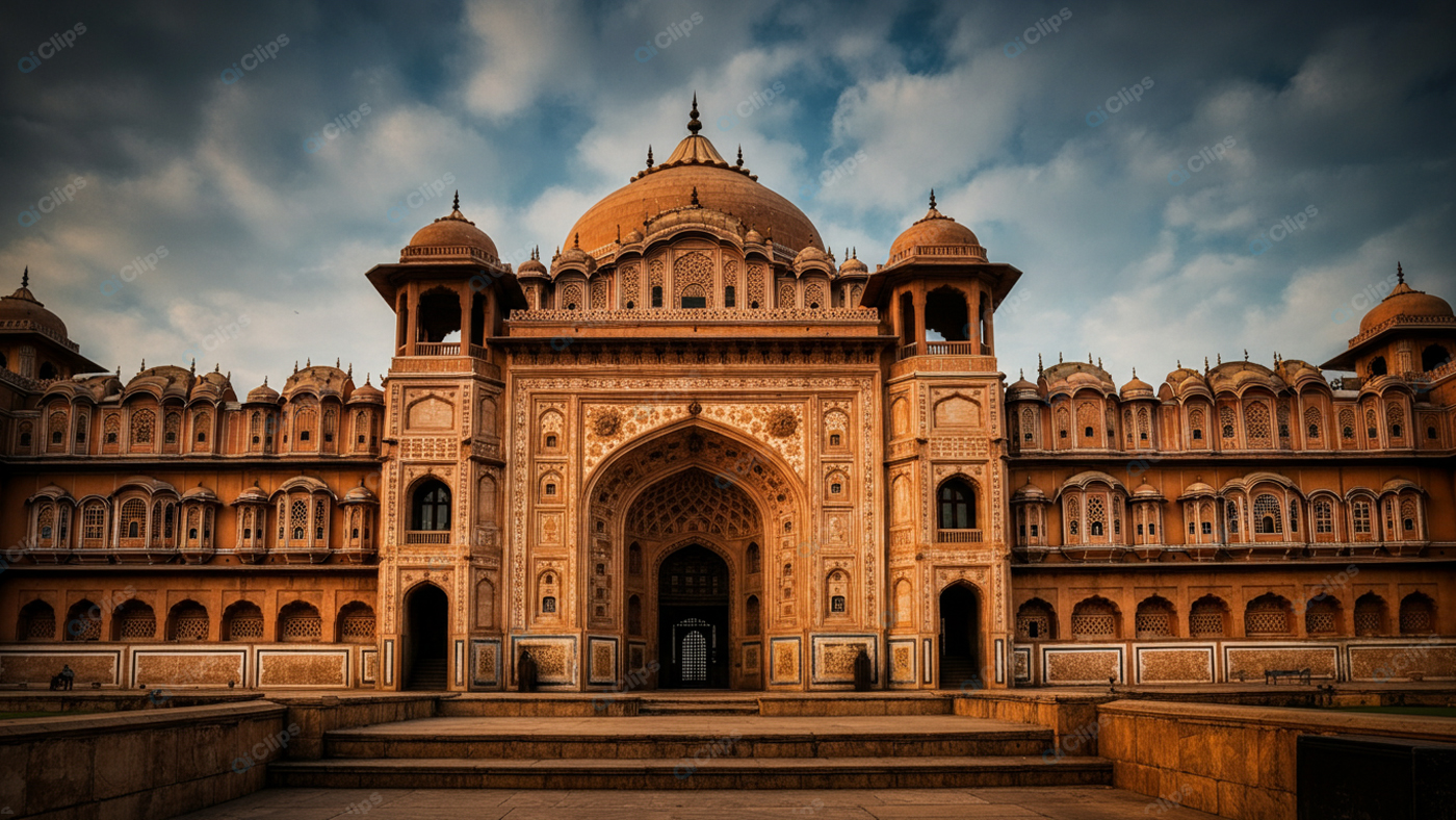 Majestic Mughal Architecture at Sunset