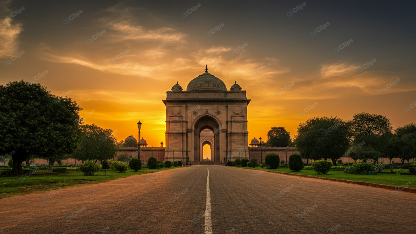 Sunset View of Historic Monument Gateway