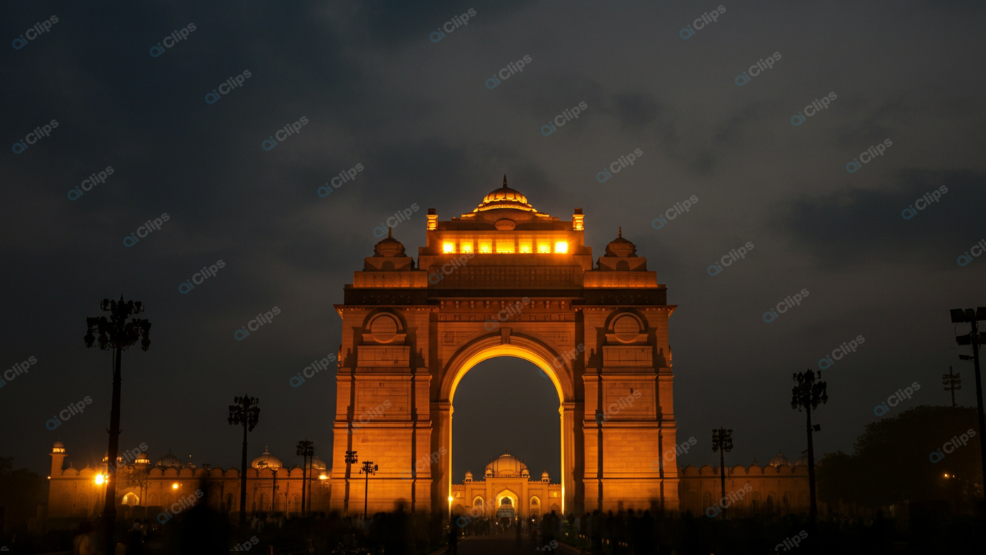 India Gate Illuminated at Night