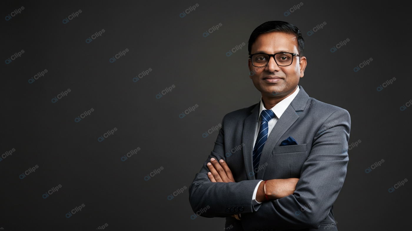 Professional Businessman in Suit with Confident Pose