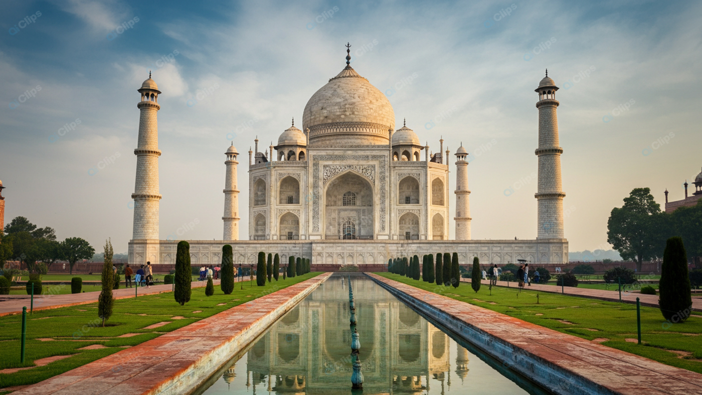 Taj Mahal at Sunrise with Reflecting Pool