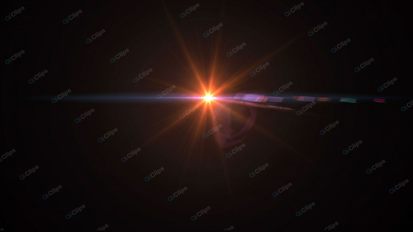 Lens Flare Light Burst in Dark Background