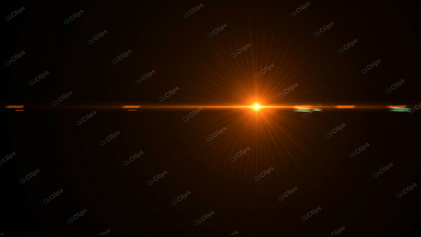 Sunburst Light Lens Flare on Dark Background