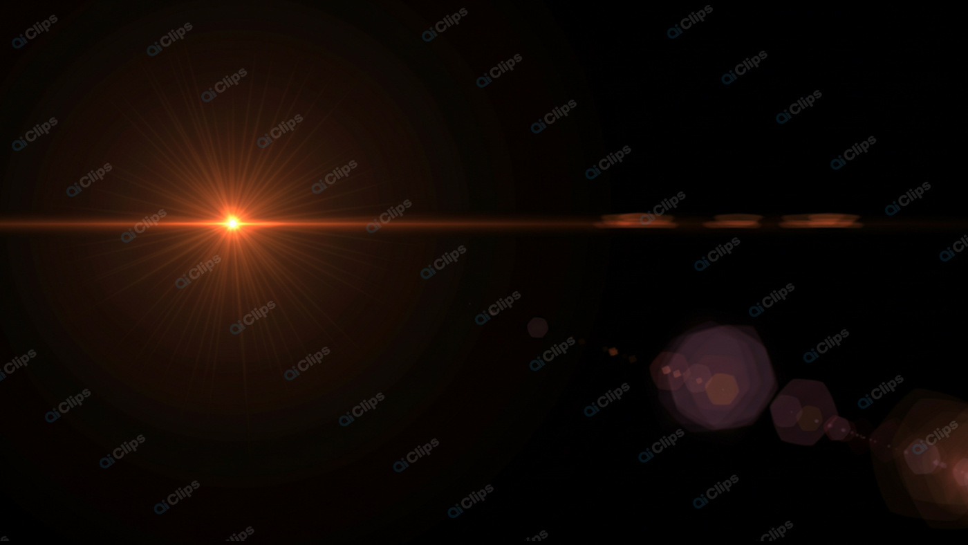 Lens Flare with Glowing Light in Dark Background