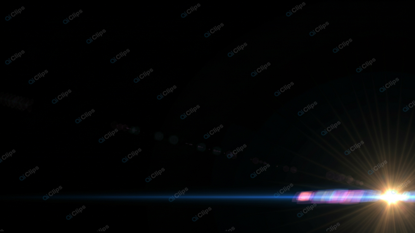 Lens Flare Light Burst on Black Background