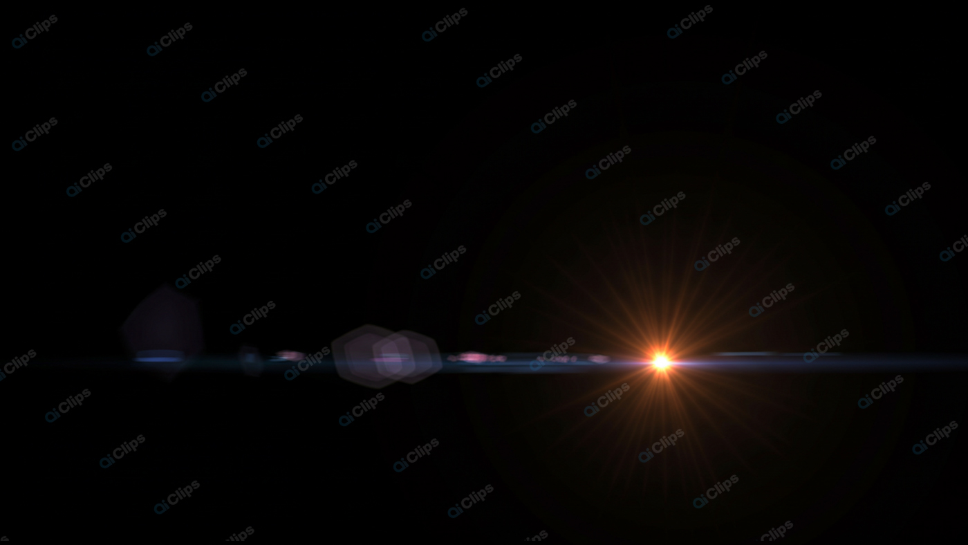 Lens Flare with Starburst Effect on Dark Background