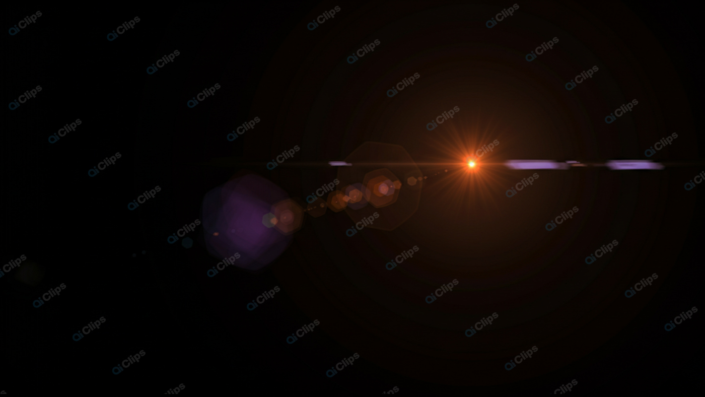 Lens Flare Effect with Starburst on Dark Background