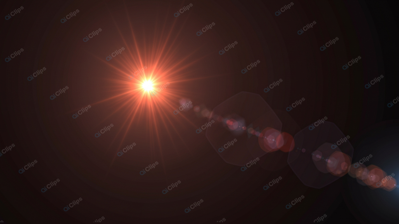 Bright Lens Flare in Dark Space Background