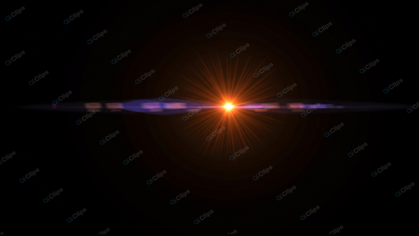Lens Flare Effect with Radiant Light Burst on Black Background