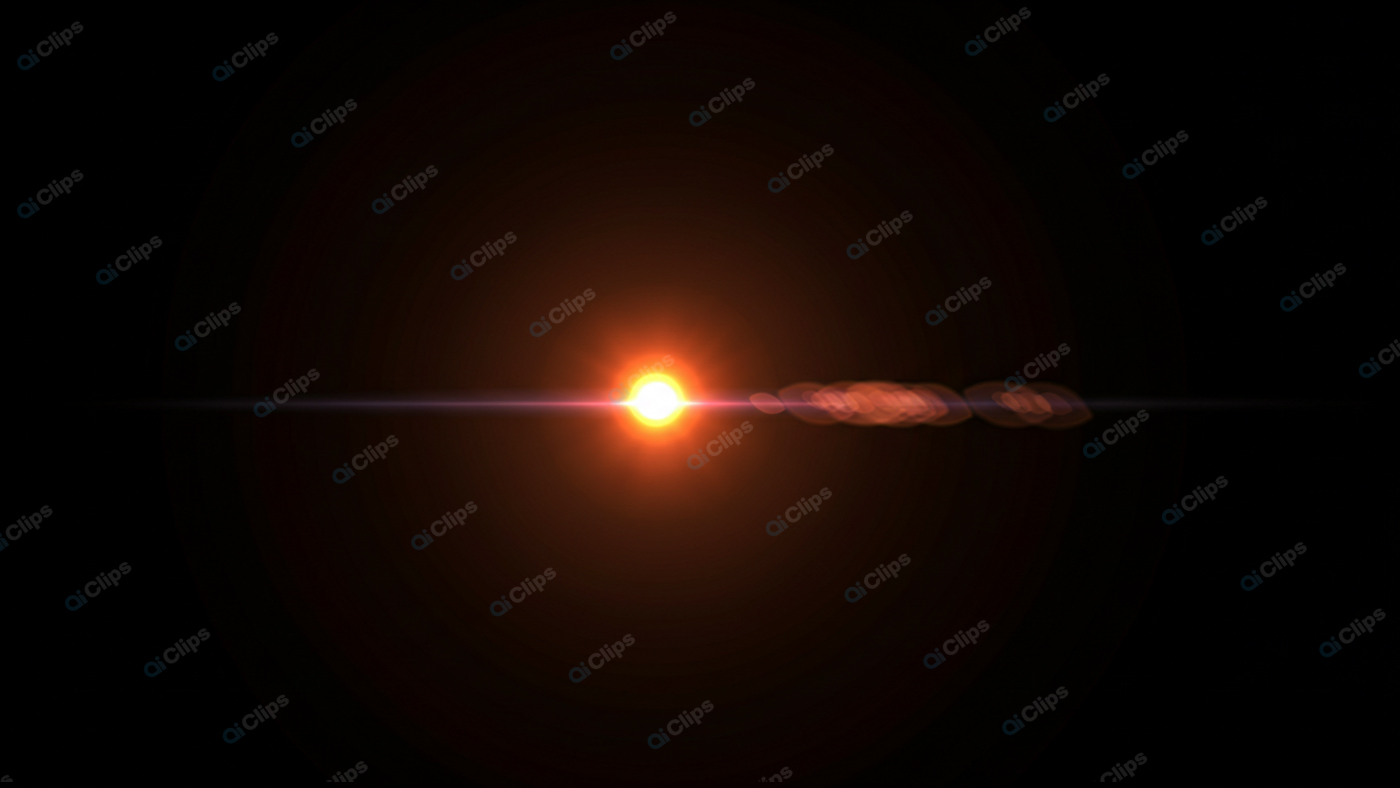 Bright Orange Lens Flare on Black Background