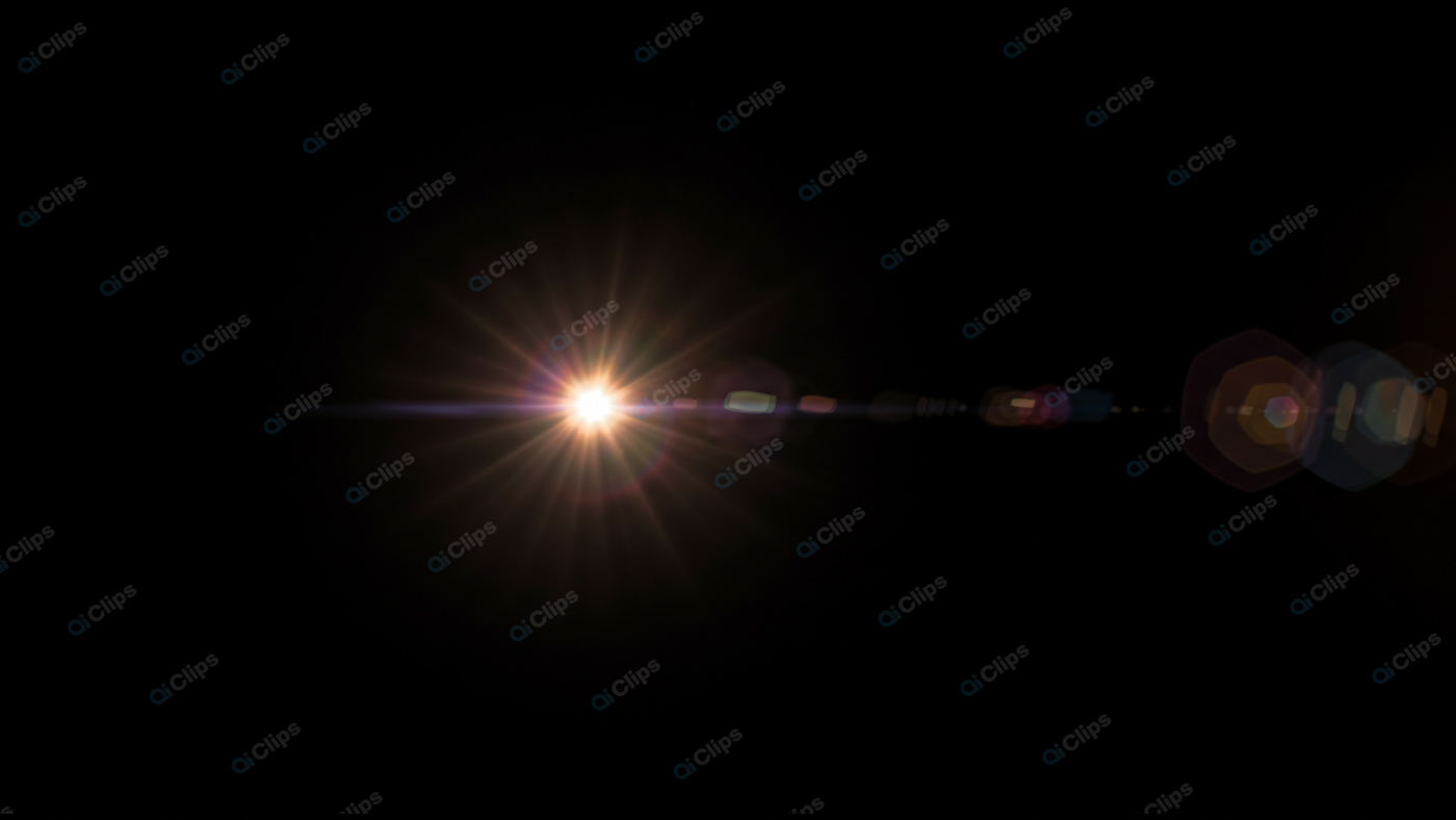 Bright Lens Flare on Black Background