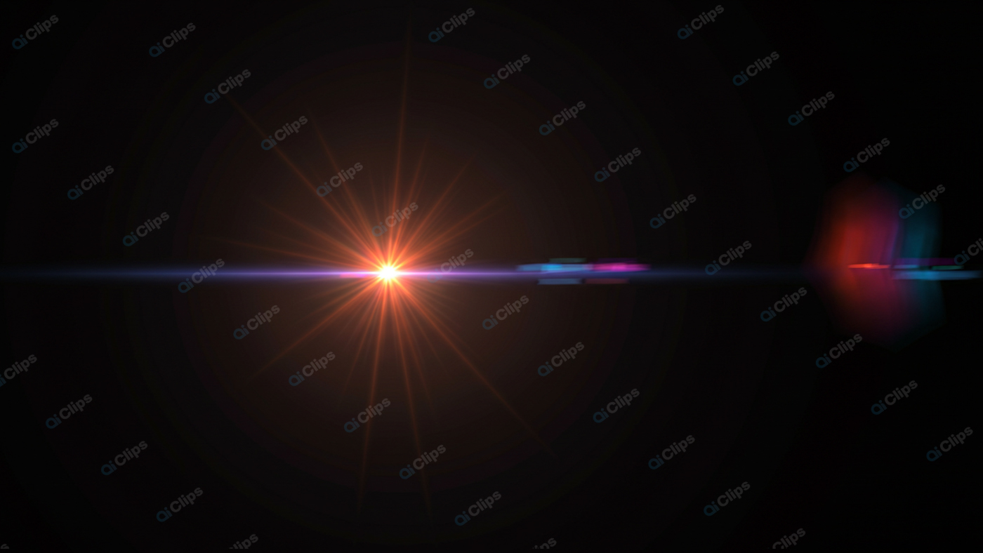 Lens Flare with Vibrant Light Bursts on Black Background