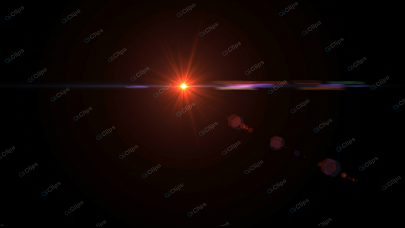 Lens Flare Light Burst on Dark Background