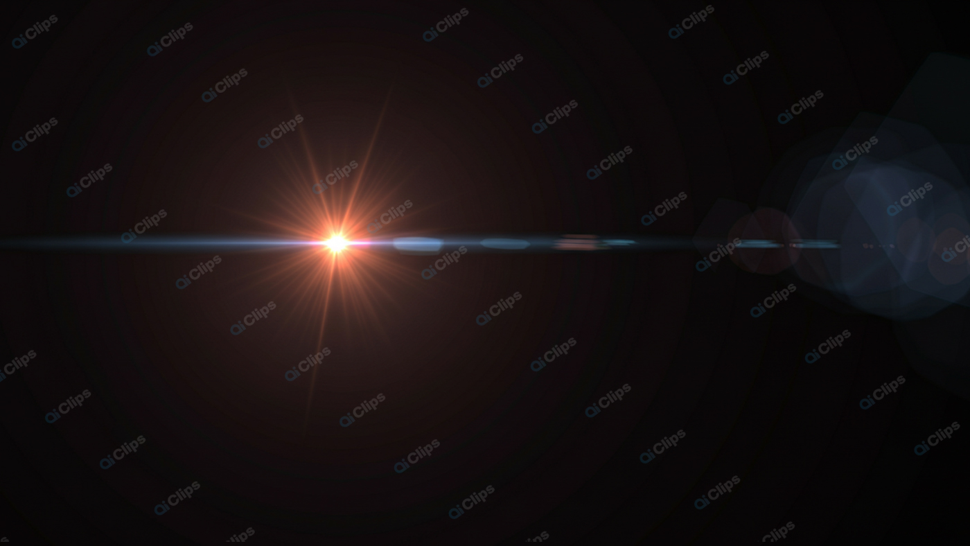 Lens Flare with Bright Light Burst in Dark Background
