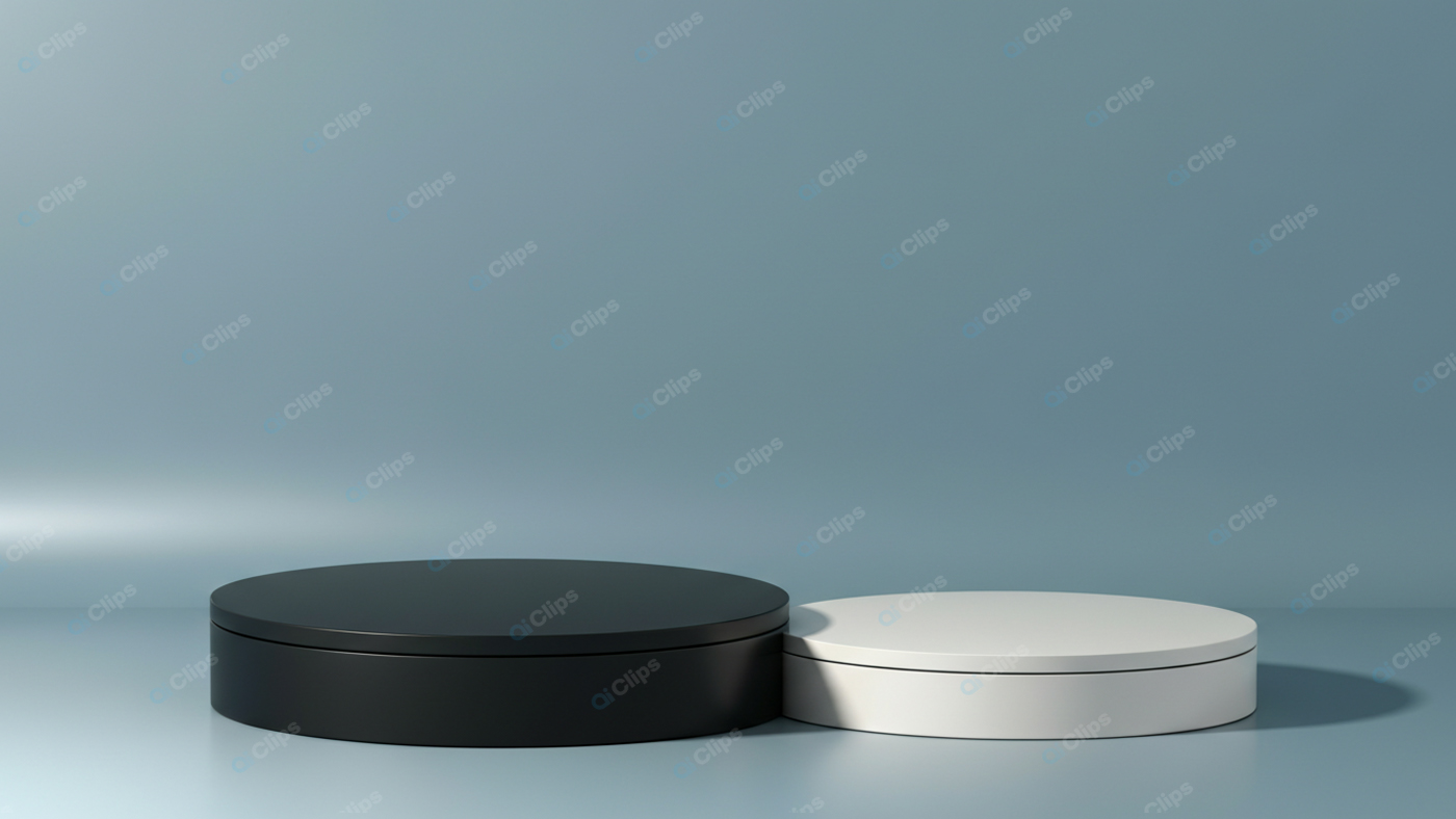 Dual Color Platform on Blue Gradient Background