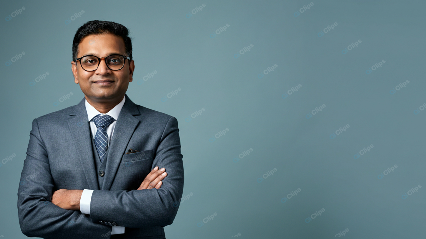 Professional Businessman in Suit with Folded Arms