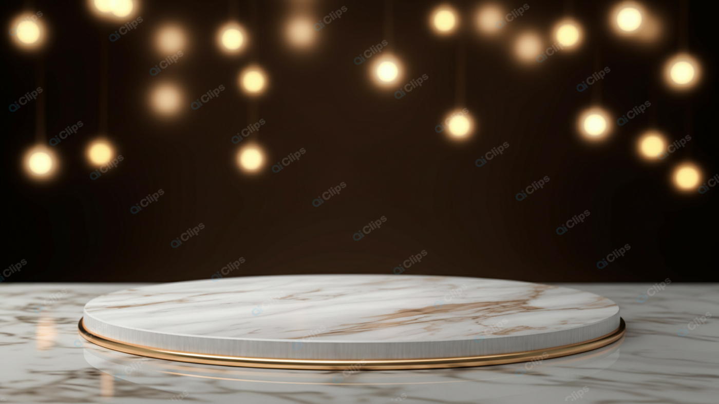 Marble Platform with Elegant Hanging Lights
