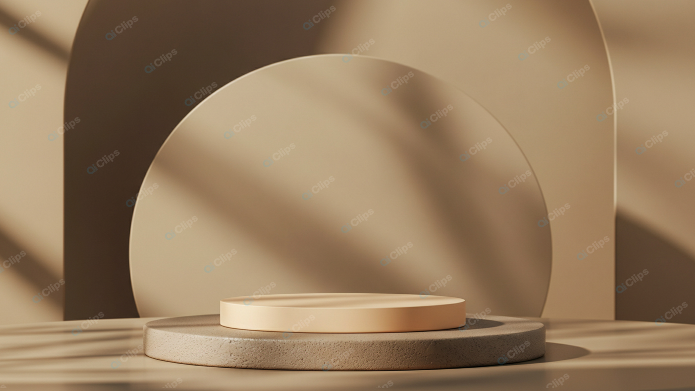Minimalist Beige Abstract Background with Geometric Shapes