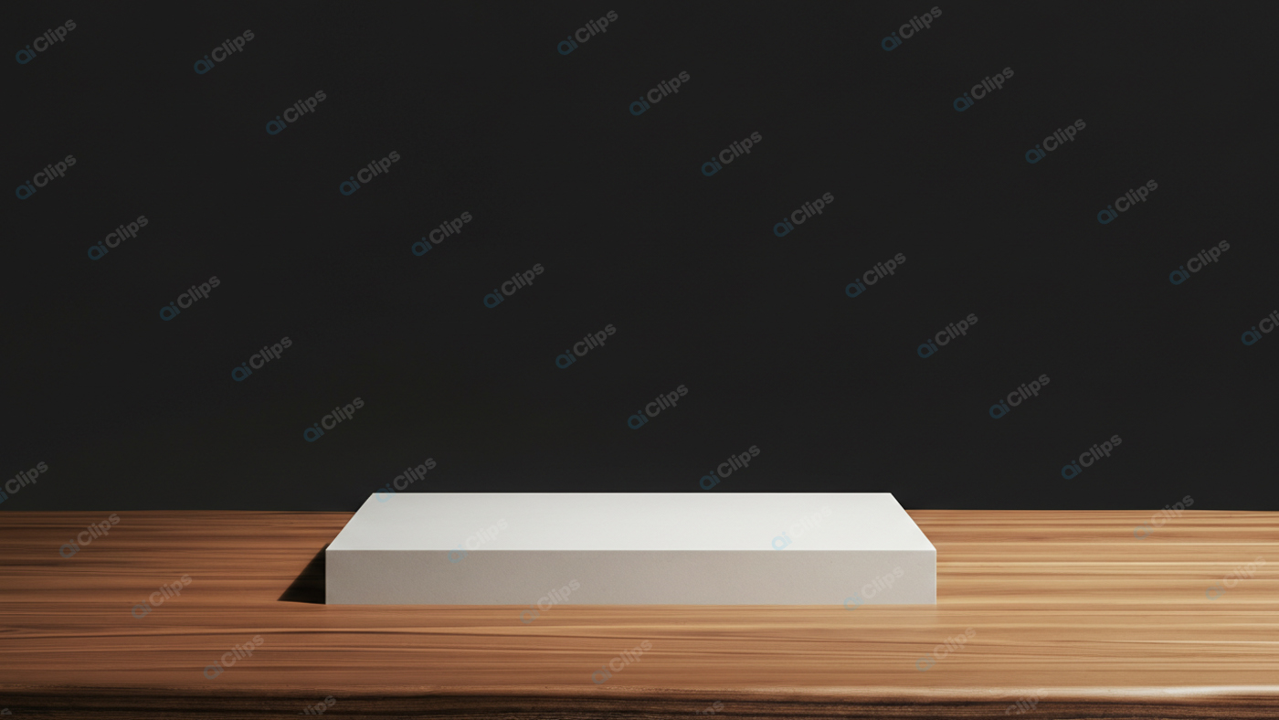 Minimalist Display Pedestal on Wood Surface