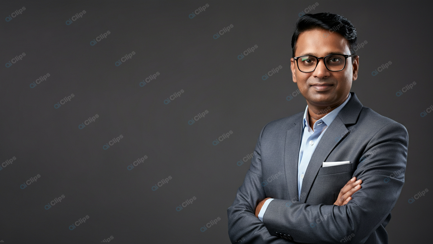 Professional Businessman Portrait in Suit and Glasses
