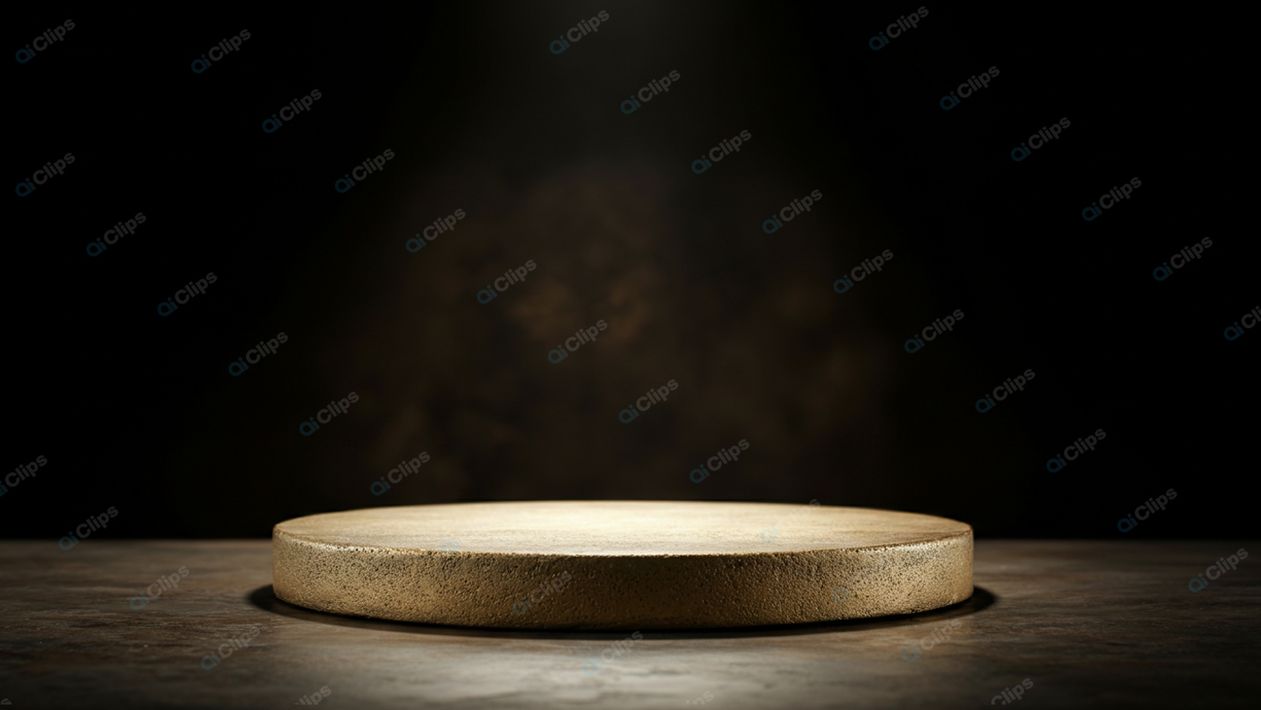 Empty Rustic Wooden Pedestal with Dramatic Lighting
