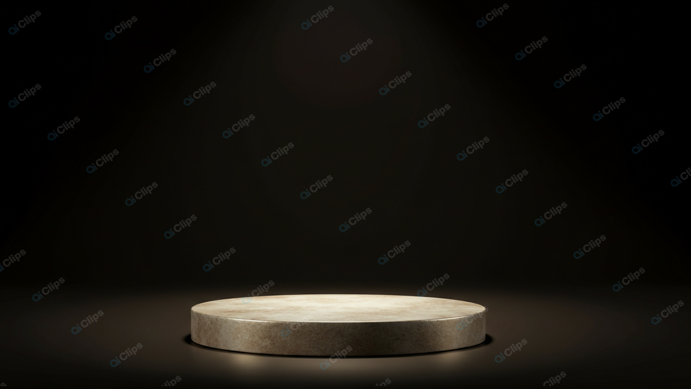 Minimalist Stone Pedestal Under Spotlight
