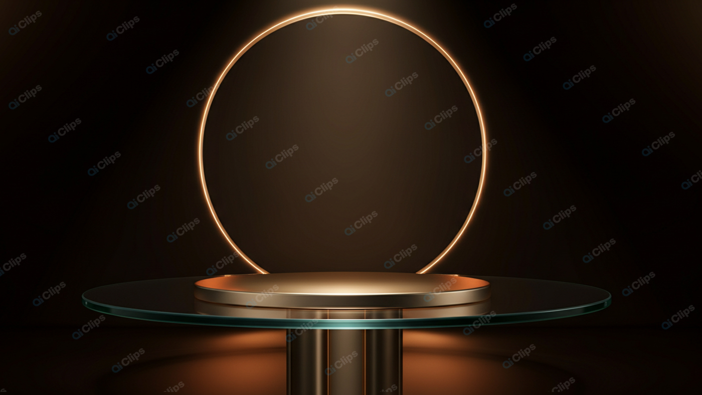 Futuristic Circular Pedestal with LED Ring Lighting