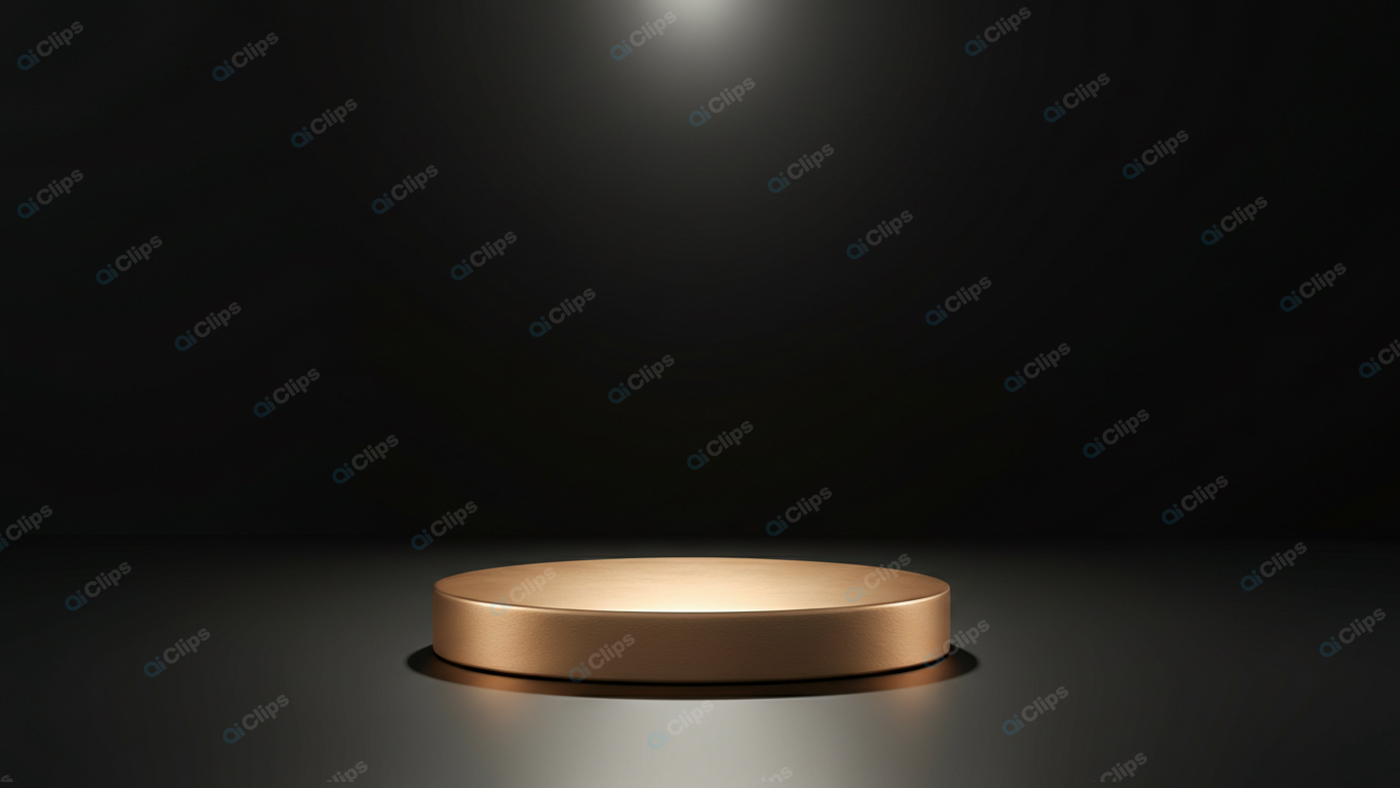 Illuminated Empty Platform in Dark Room
