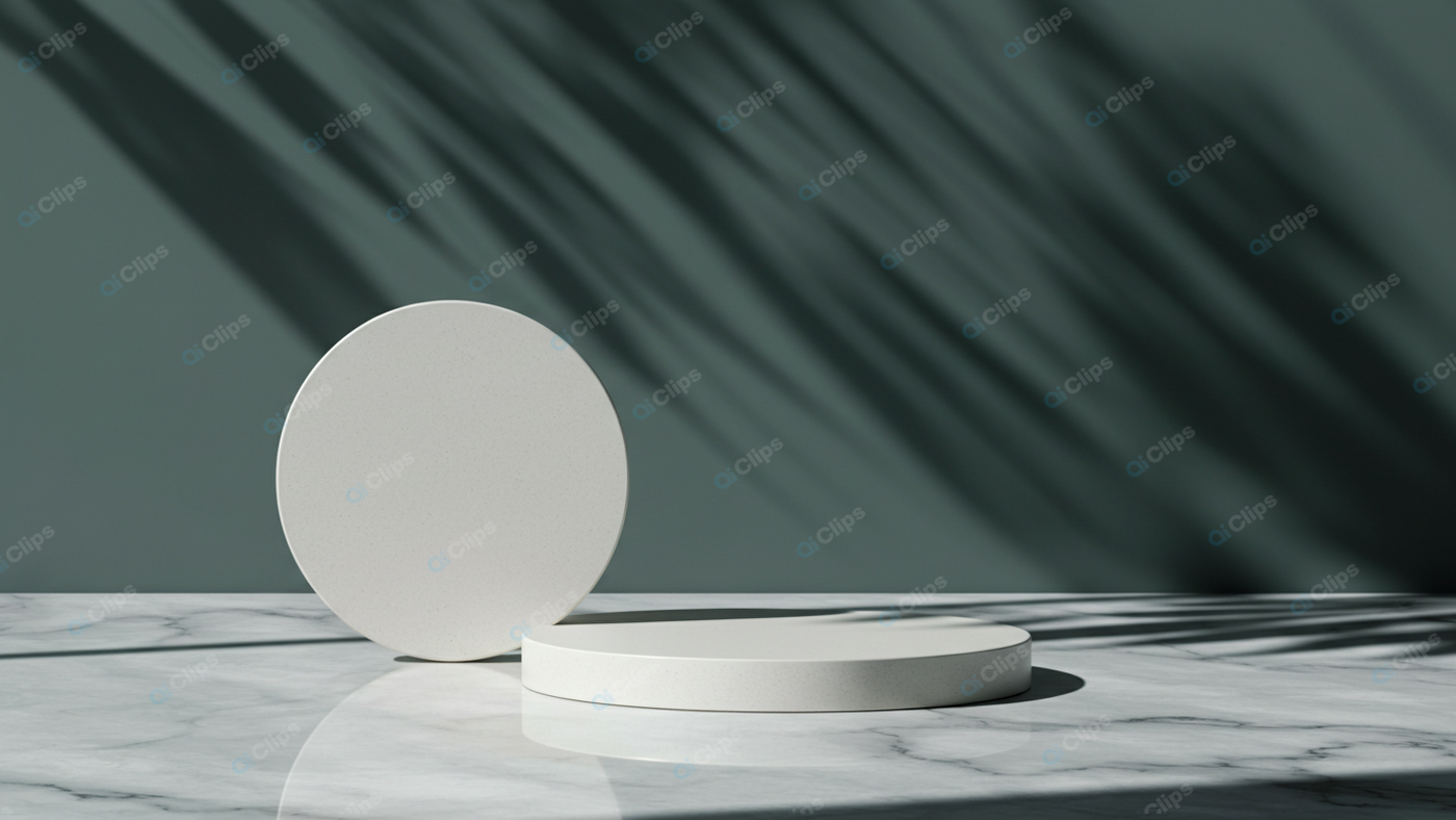 Minimalist Marble Pedestal Display with Shadows