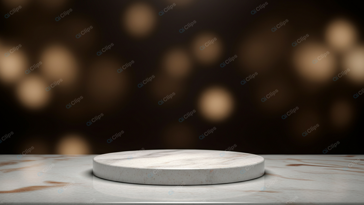 Marble Pedestal with Warm Bokeh Background