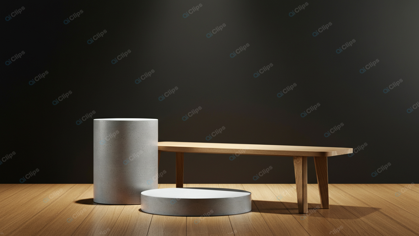 Minimalist Modern Display Pedestals on Wooden Floor