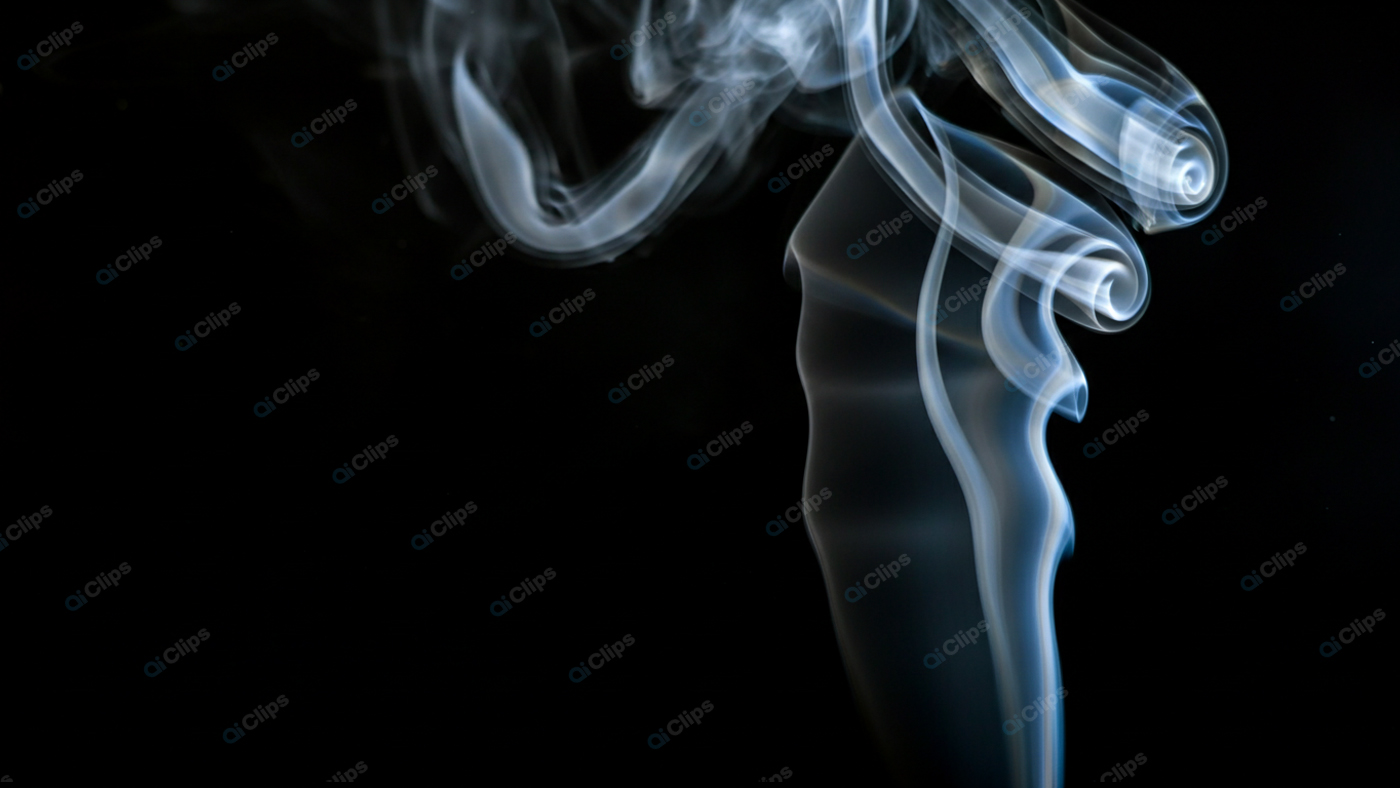 Ethereal Smoke Swirls on a Black Background
