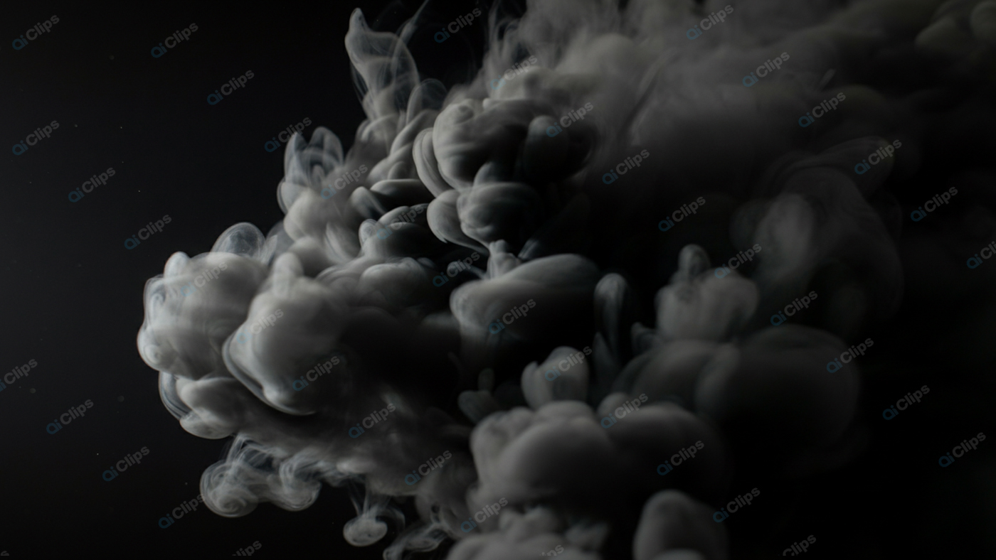 Dark Smoky Vapor Cloud on Black Background