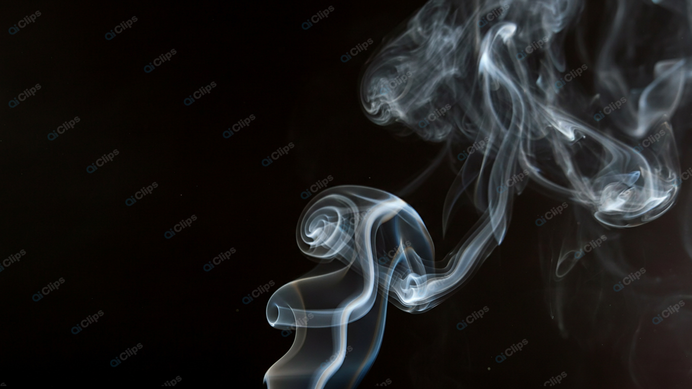 Abstract Smoke Swirl on Black Background