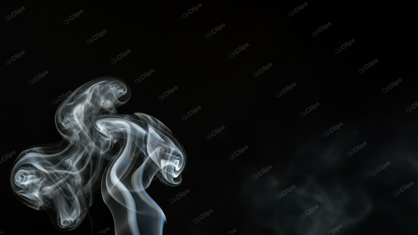 Mystical Swirling Smoke on Black Background
