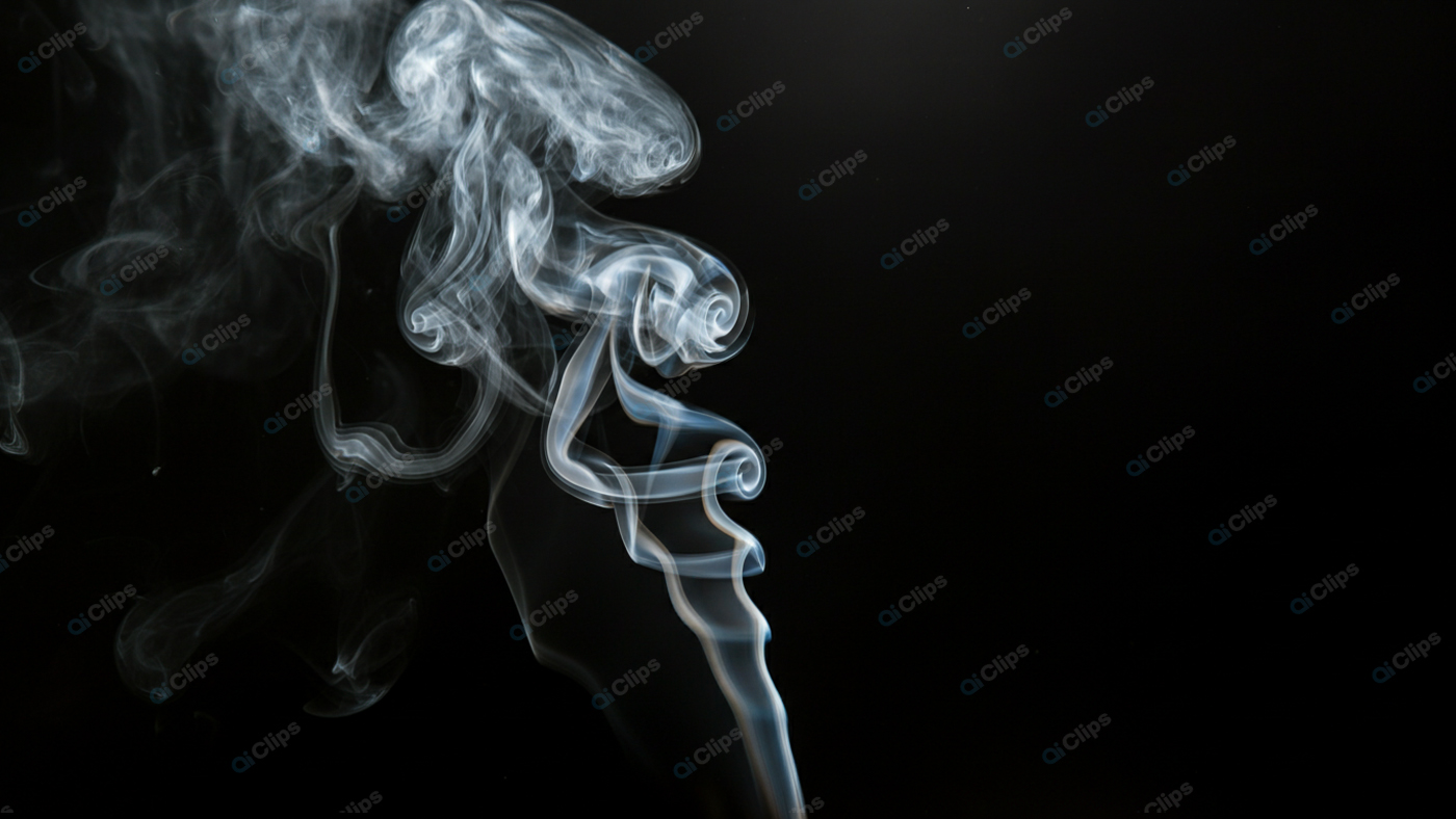 Swirling Smoke Patterns on Black Background
