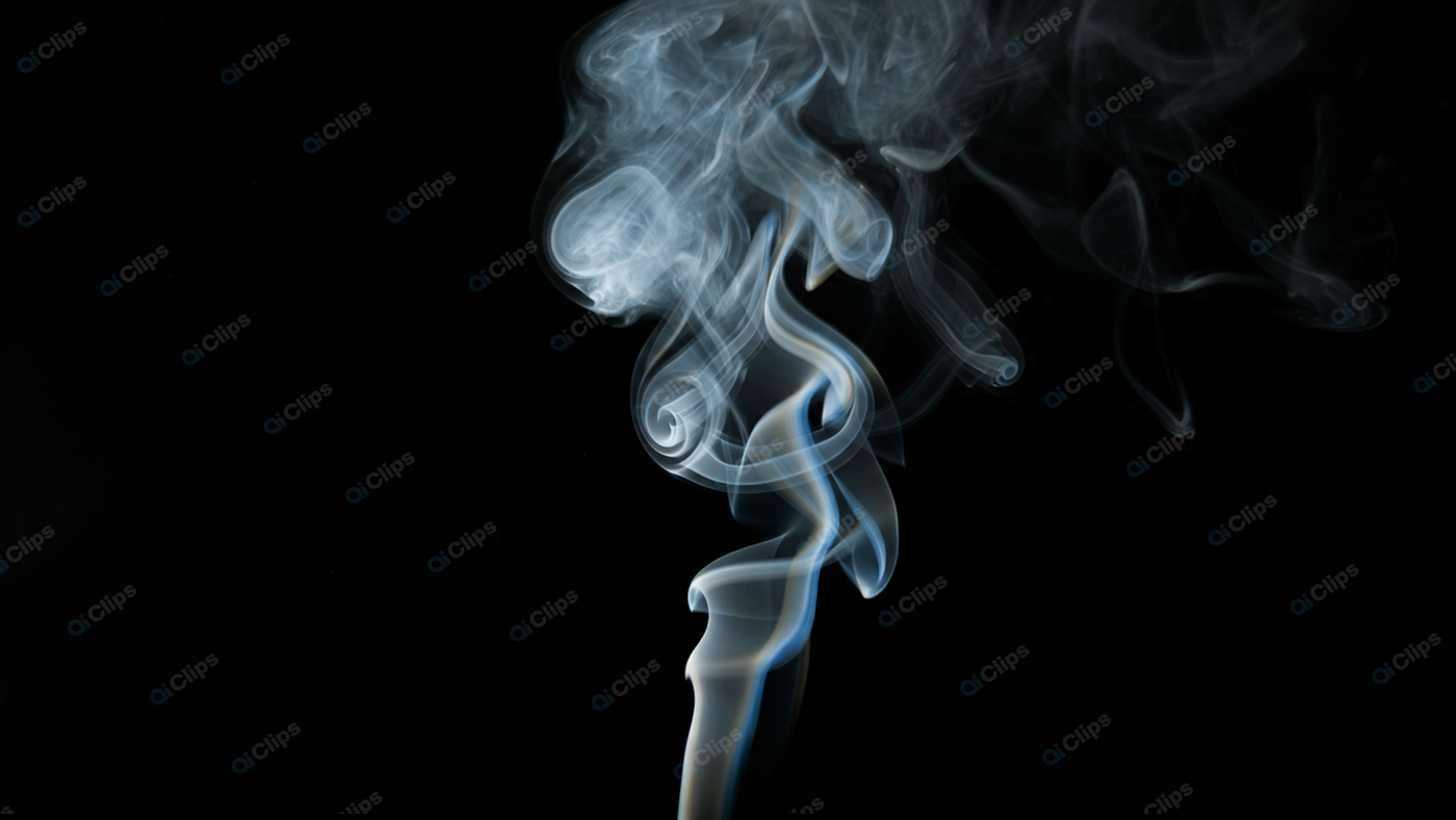 Abstract Smoke Swirls on a Black Background

