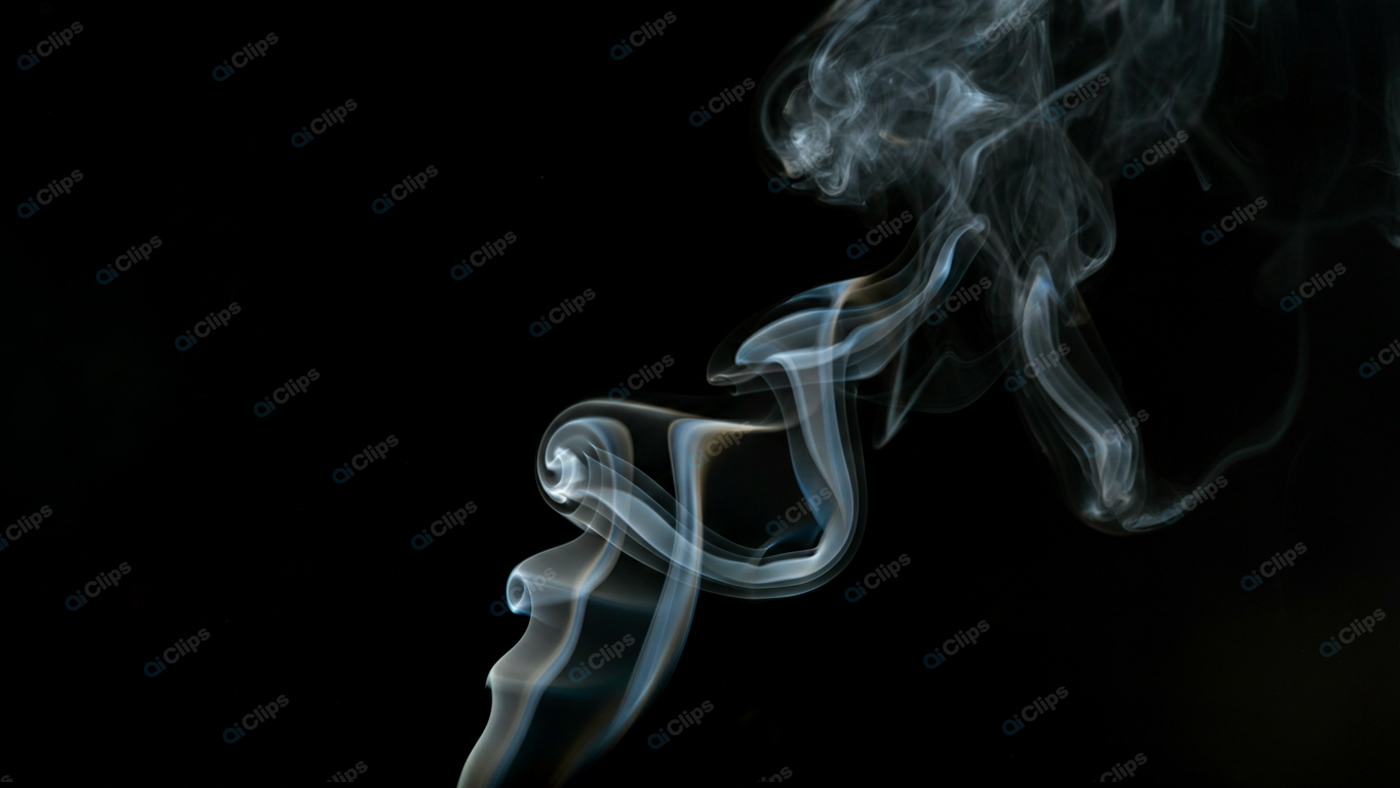 Mystical Swirling Smoke Against Black Background