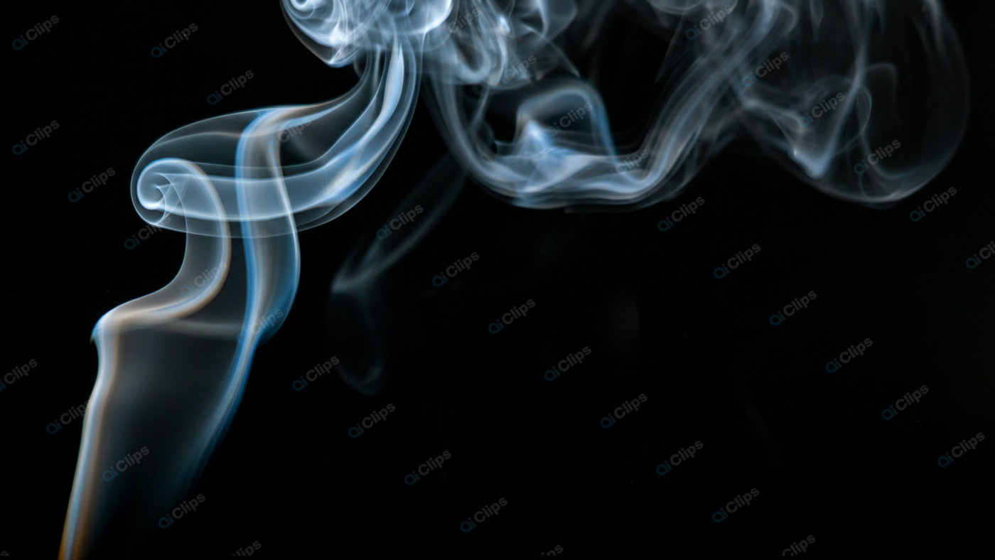Mystical Smoke Twists on a Black Background
