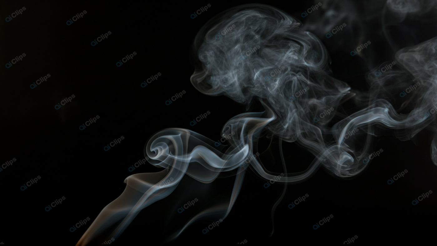 Intricate Smoke Swirls on Black Background