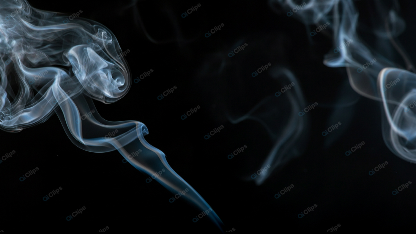 Wisps of White Smoke on Black Background