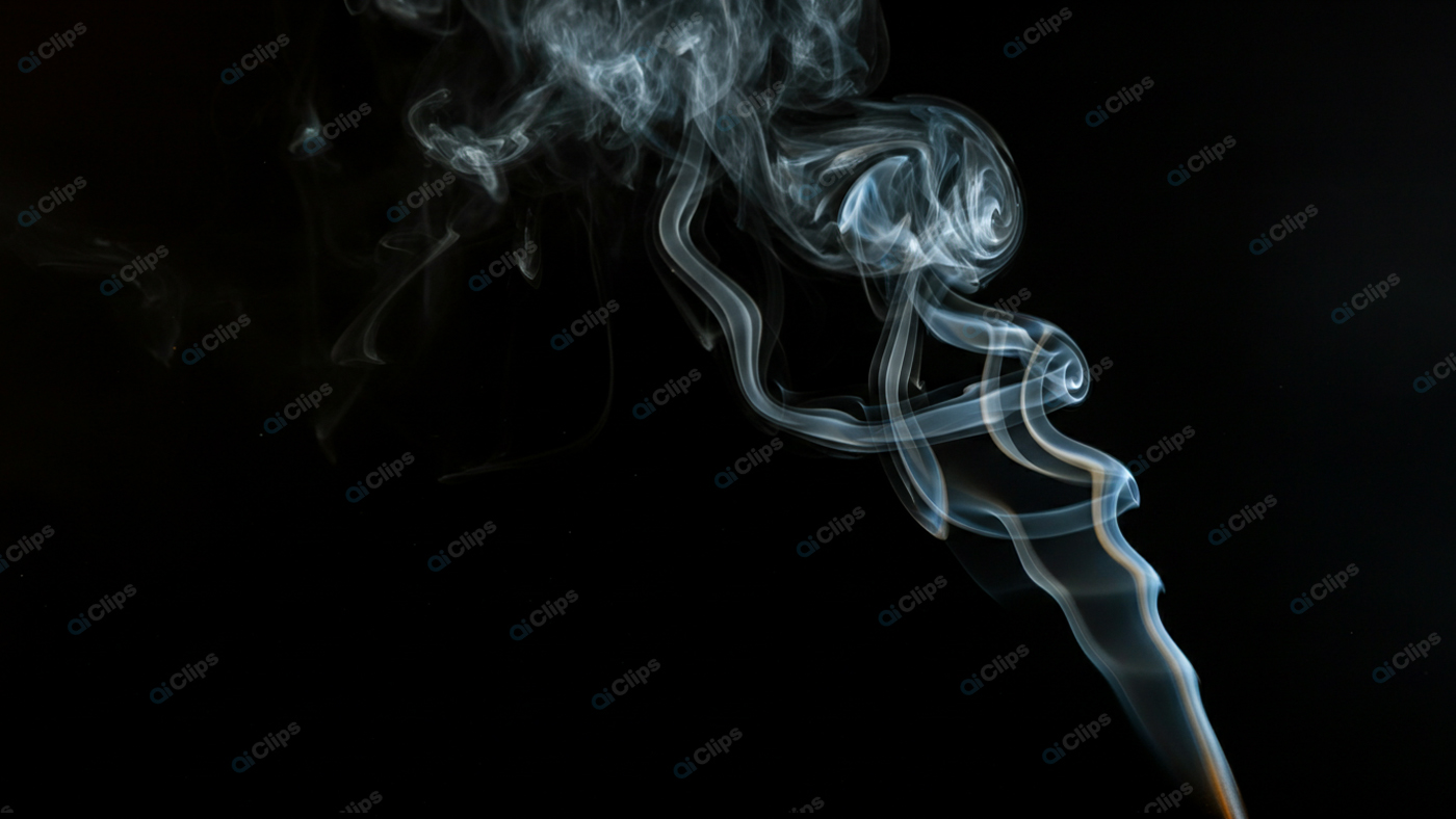 Swirling Smoke Pattern on Black Background