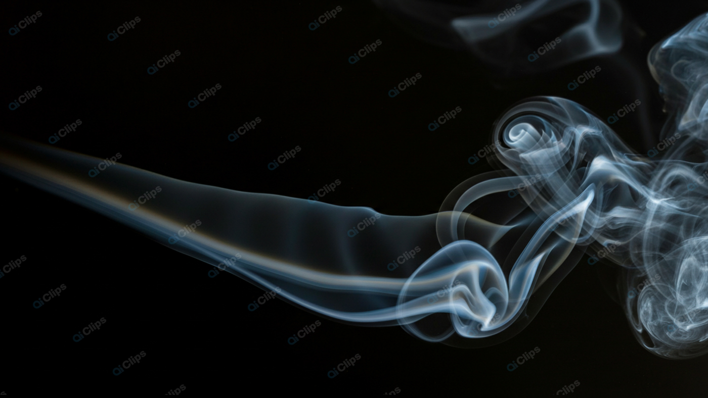 Abstract Swirling Smoke on Black Background