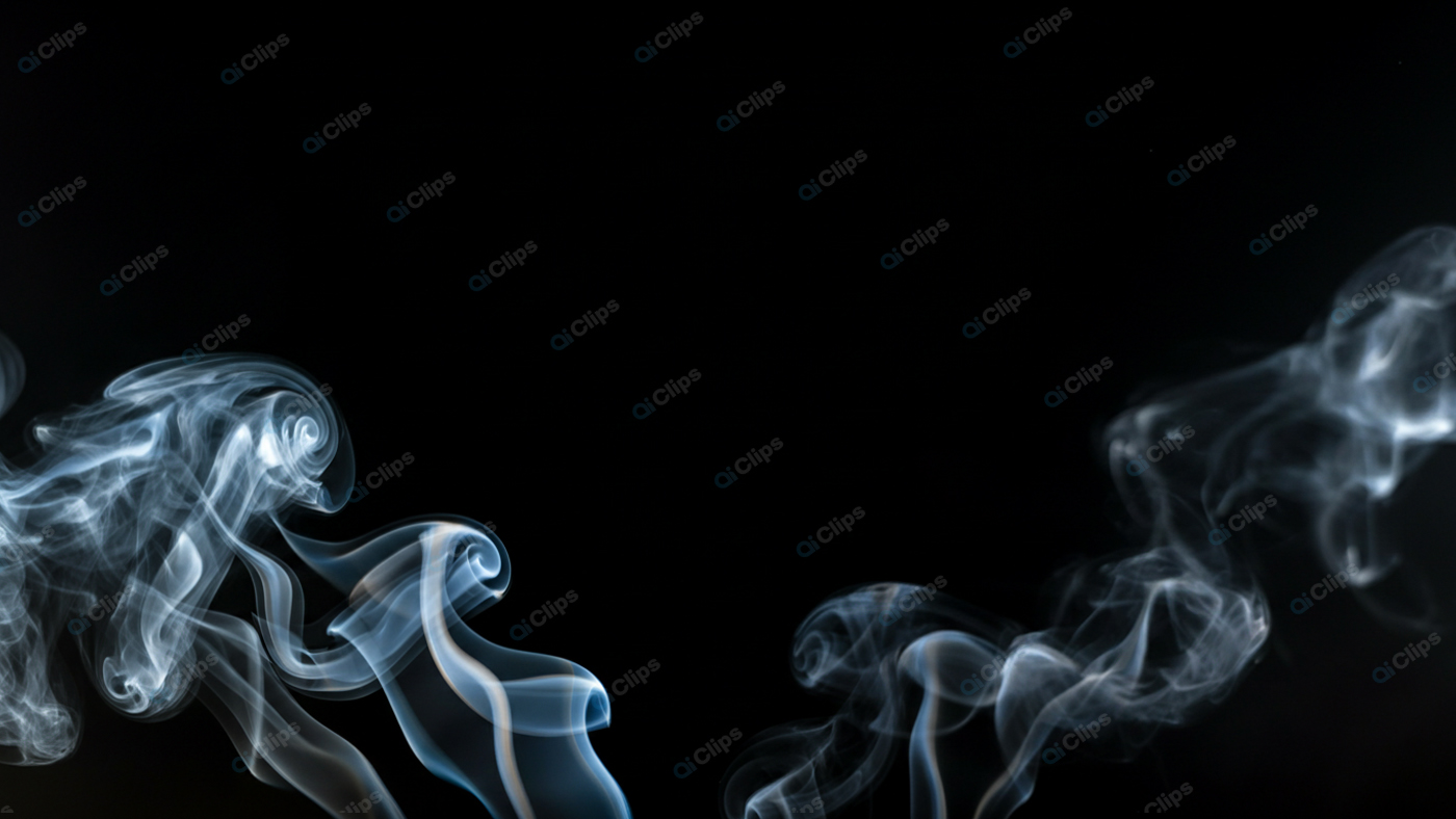 Intricate Swirling Smoke on Black Background