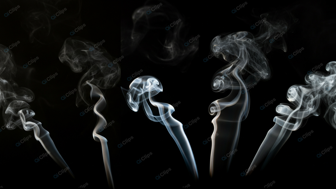 Elegant Smoke Swirls on Black Background