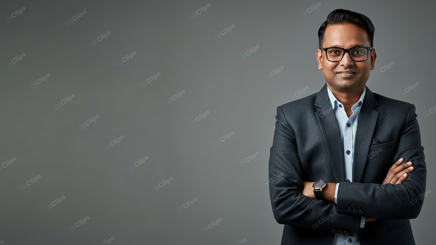 Professional Businessman Suit with Confident Pose