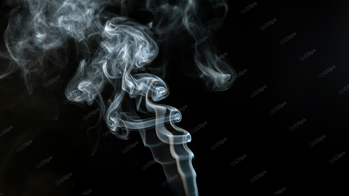 Ethereal Smoke Swirls on Black Background