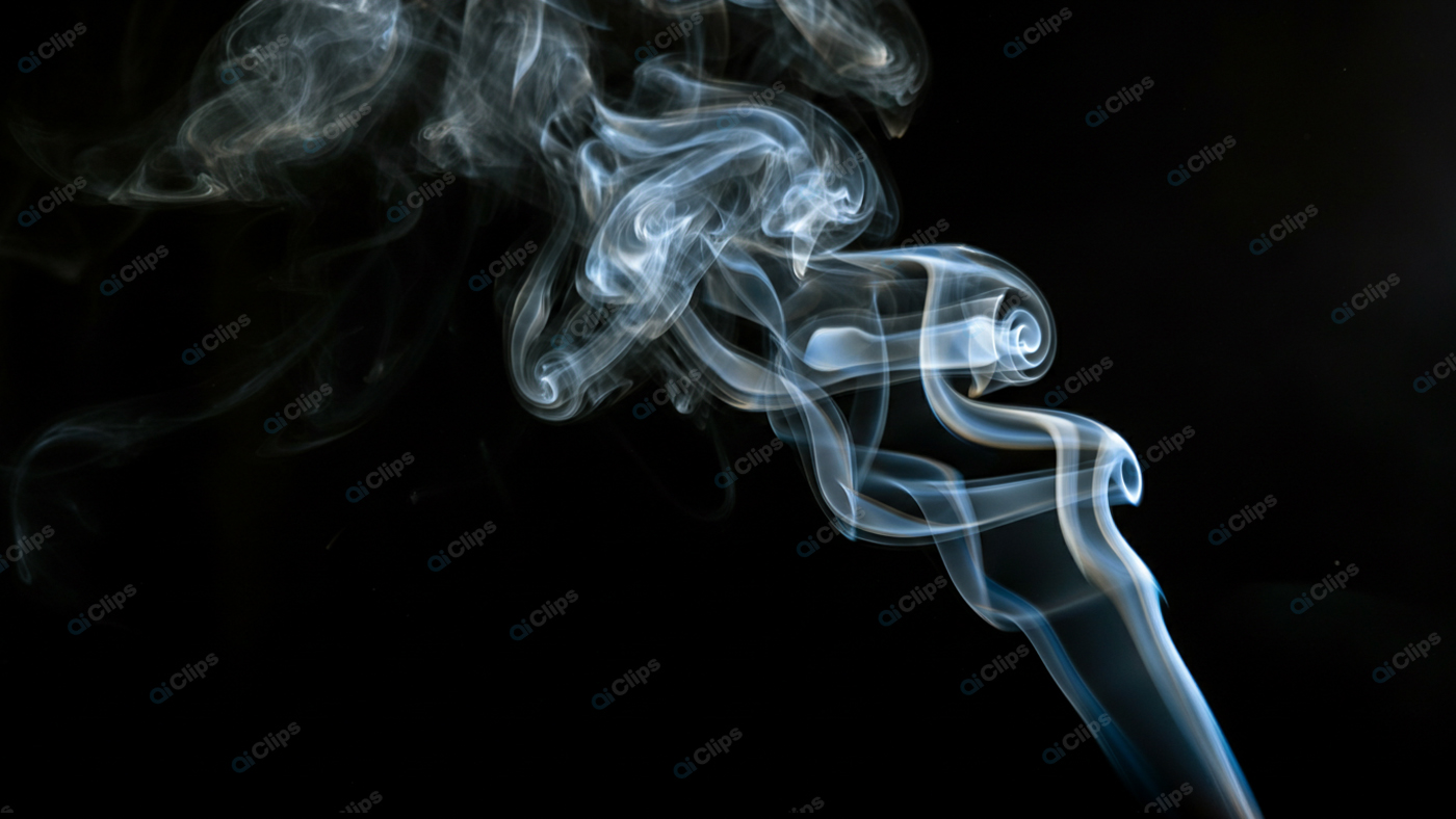 Swirling Smoke on Black Background